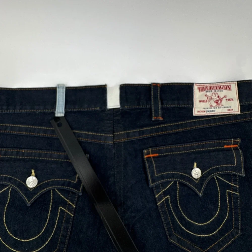 True‎ Religion Jeans Men 28 Dark Indigo Skinny Flap SN Body Rinse Denim